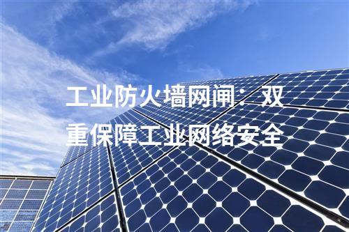 工業(yè)防火墻網(wǎng)閘:雙重保障工業(yè)網(wǎng)絡(luò)安全