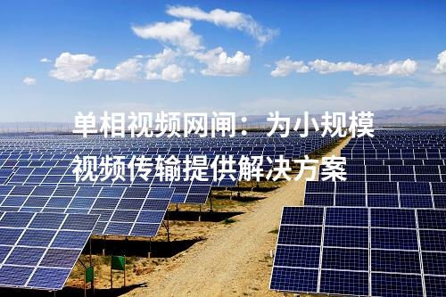單相視頻網(wǎng)閘:為小規(guī)模視頻傳輸提供解決方案