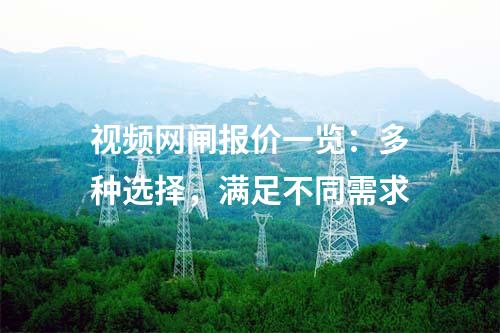 視頻網(wǎng)閘報價一覽：多種選擇，滿足不同需求